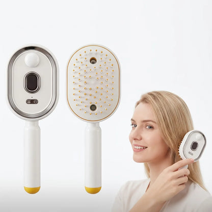 Spazzola Elettrica Districante e Massaggiante per Capelli Ricaricabile USB-C – Anticrespo con Massaggio del Cuoio Capelluto