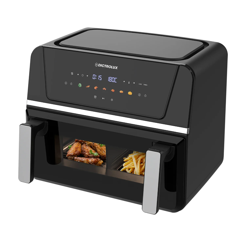 Friggitrice ad aria digitale 10L – Doppio Scomparto con Display Touch e 7 Programmi