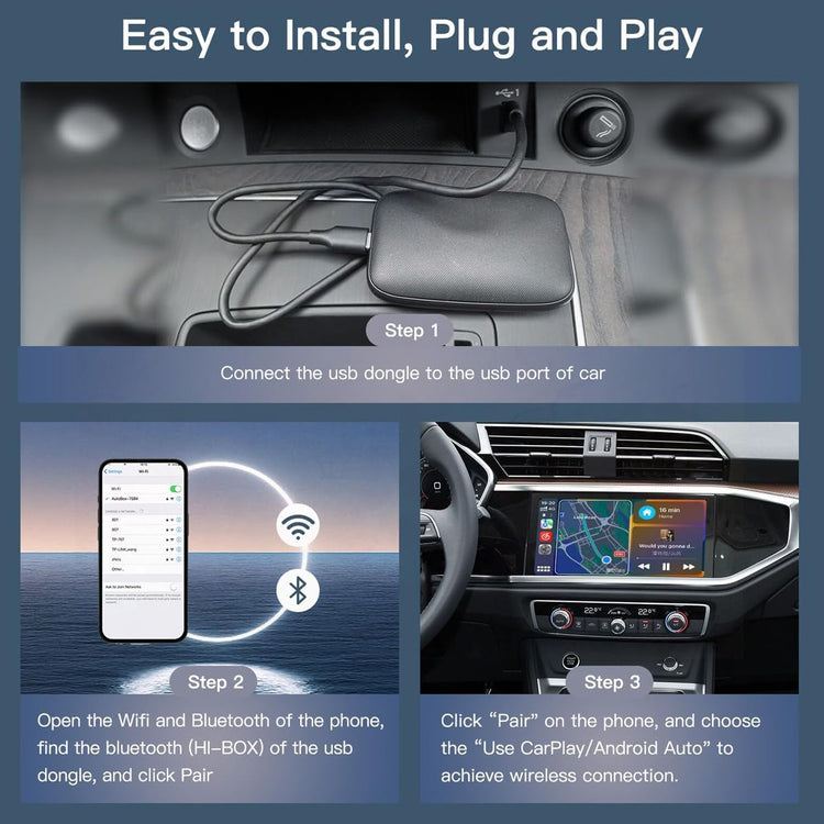 CarPlay AI Box – Adattatore Wireless per Apple CarPlay e Android Auto con Supporto Video, YouTube e Netflix