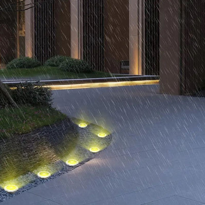 Kit 4 pz Luci Solari da Giardino a LED RGB – Montaggio a Incasso, Ricarica Solare