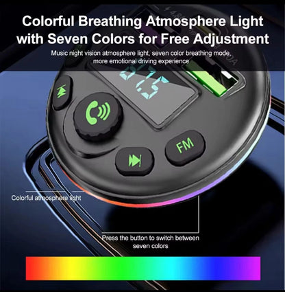 Trasmettitore FM Bluetooth 5.0 per Auto Andowl Q-C81 – Caricatore USB, Vivavoce e Lettore MP3