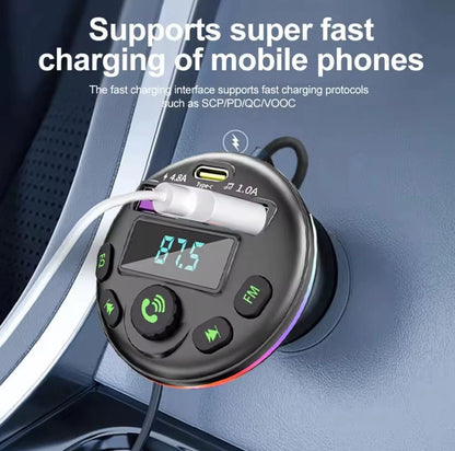 Trasmettitore FM Bluetooth 5.0 per Auto Andowl Q-C81 – Caricatore USB, Vivavoce e Lettore MP3
