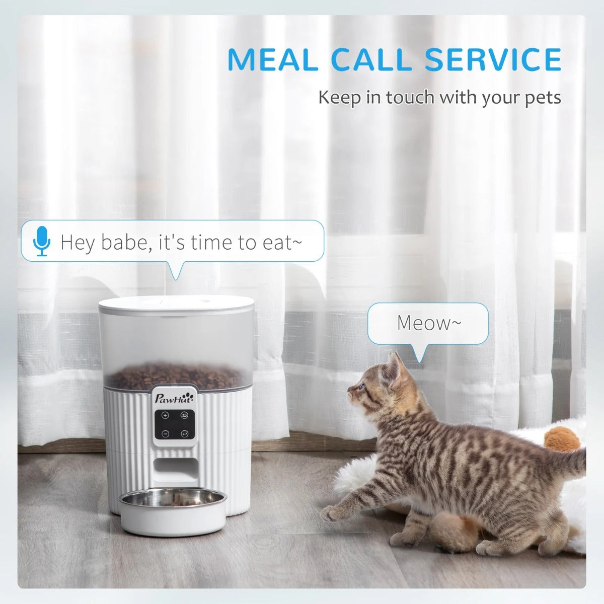 Distributore automatico cibo cani e gatti 20,5x25x28 cm con ciotola e timer bianco