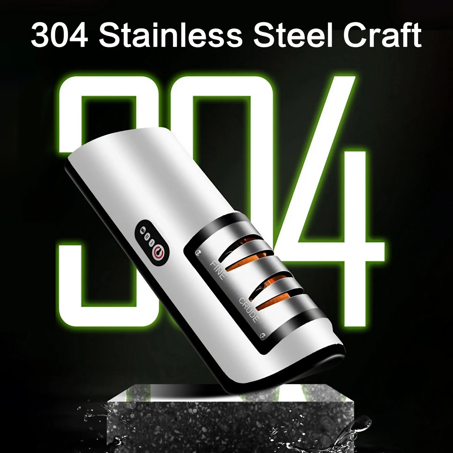 Affilacoltelli Elettrico USB a 2 Fasi – Affilatura Fine e Grossolana, Compatto e Facile da Usare, Ideale per Cucina