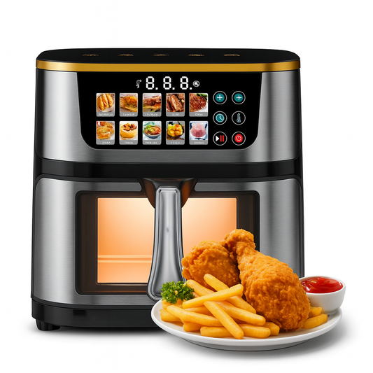Friggitrice ad Aria da 15 Litri Digitale 1400W con Finestra – Cucinare Sano Senza Olio con Menù avanzato