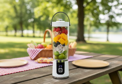 Frullatore Portatile Ricaricabile USB-C 500 ml con Display Digitale e Lame in Acciaio Inox