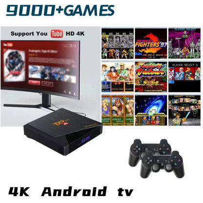 TX9 pro android 10.0 top box 2 in 1 retro game console box 4k ultra hd wifi 2.4g e 5.8g 1g ram 8g lettore multimediale