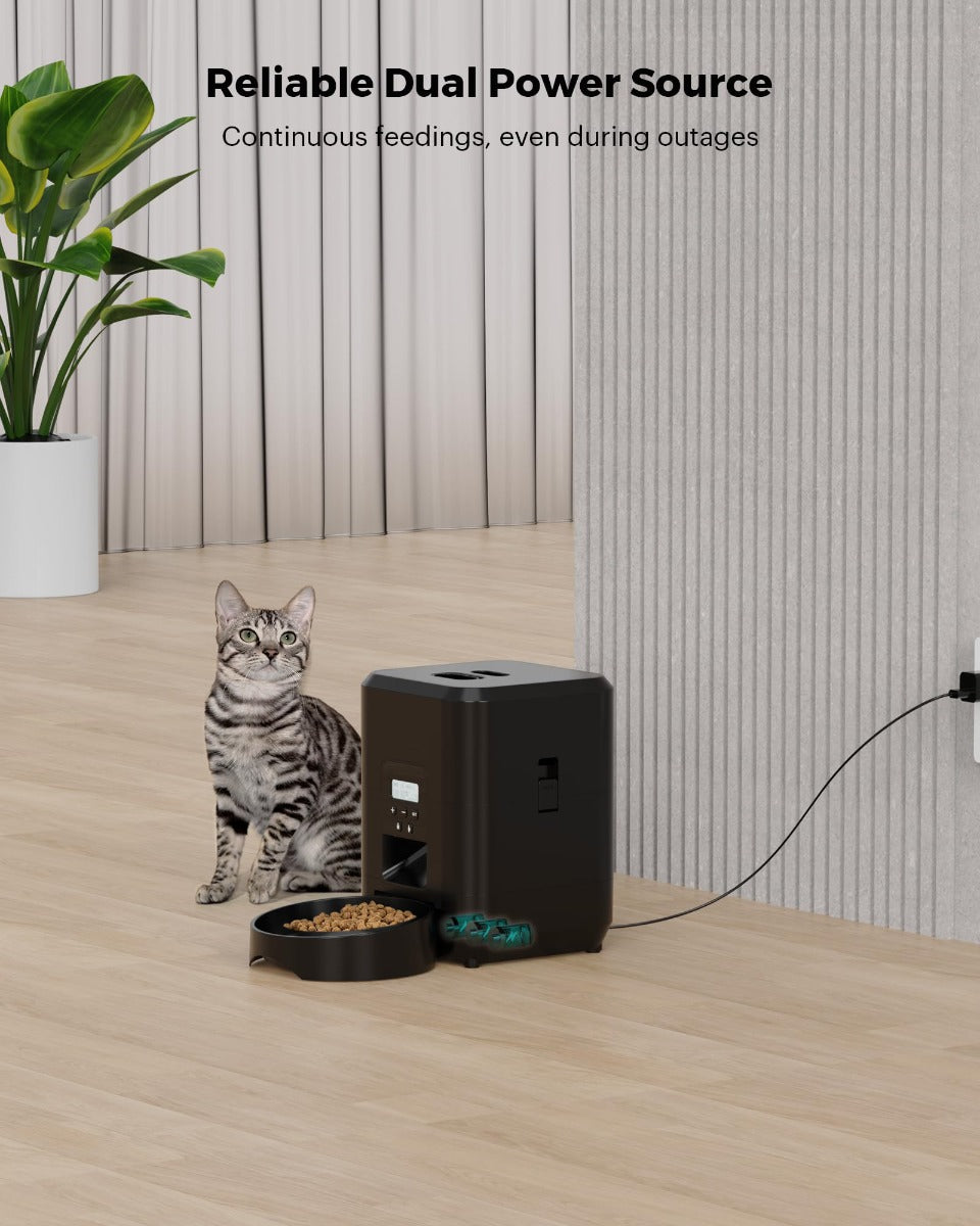 Distributore Automatico di Cibo per Gatti -  2L Fino a 4 Pasti al Giorno