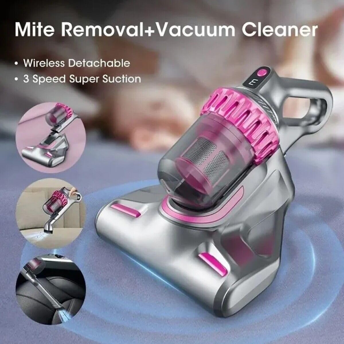 Aspirapolvere Senza Fili 4 in 1 – Rimuovi acari  Potente, Versatile e Ricaricabile